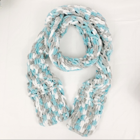 Handmade Knitted Long Scarf with Detail - Picture 2 of 6